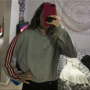 Cropped LA Hearts Half-Zip